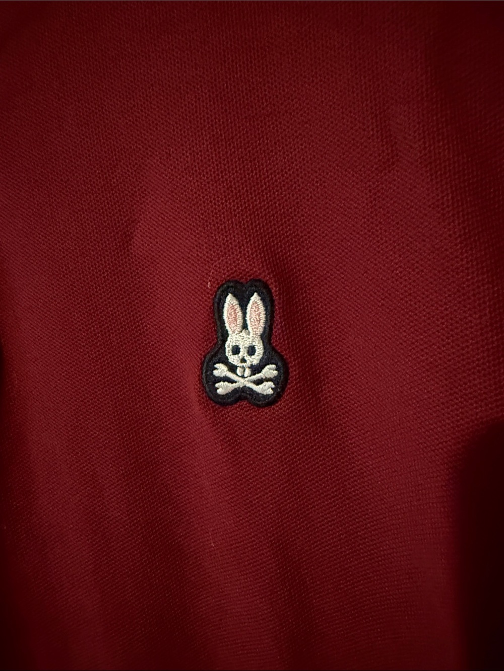 Psycho Bunny Men's Burgundy Polo with Contrast Logo - Picture 2 of 8